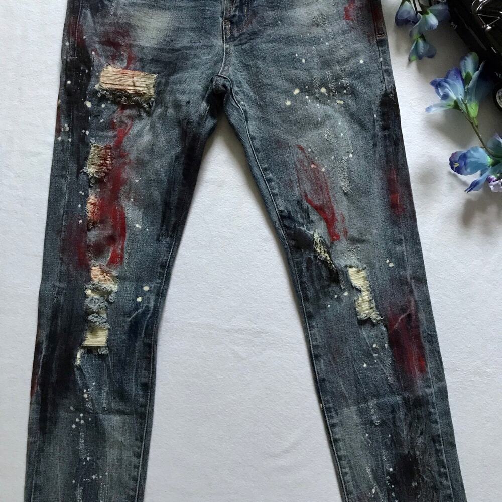 Preme NWOT Medium Wash Skinny Jeans Men W32 - Picture 4 of 10